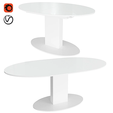 Convertible Dining Table - Stylish and Functional 3D model image 1 