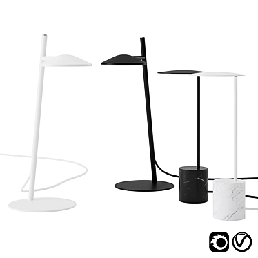 Elegant Circles & Rising Lamps 3D model image 1 
