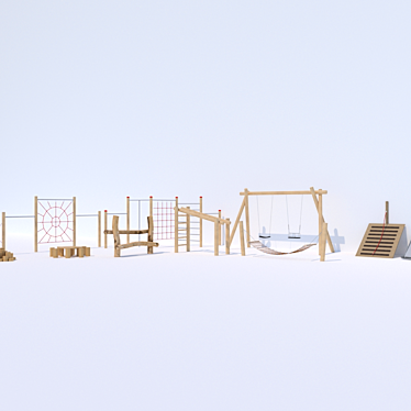 Natural Wood Playground 3D model image 1 