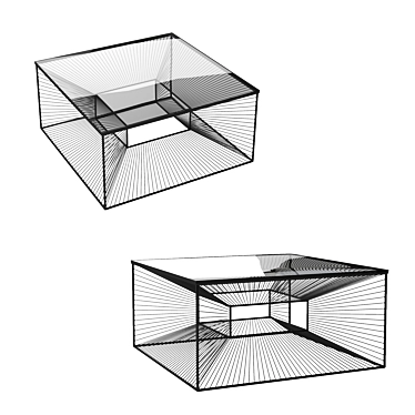 Sleek Steel & Glass Coffee Table 3D model image 1 