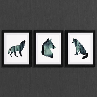 Wild Wolf Set: Modern Art Collection 3D model image 1 