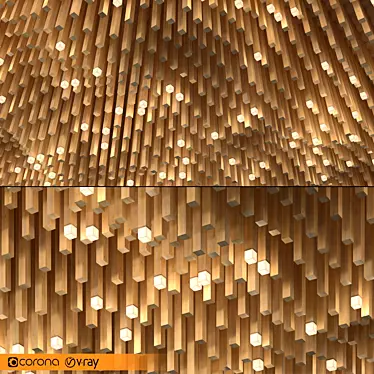Faux Wood Ceiling Panels 3D model image 1 