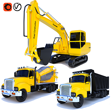 Versatile Construction Trucks for Optimal Performance 3D model image 1 