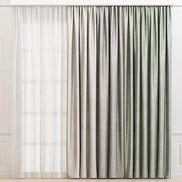 Revolutionary Curtain Design 3D model image 1 