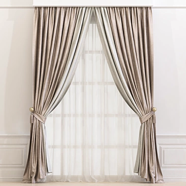  Streamline Curtain Design 3D model image 1 