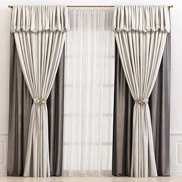 Elegant Revamped Curtain - 618 3D model image 1 