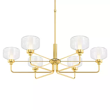 Elegant 6-Light Traditional Chandelier 3D model image 1 