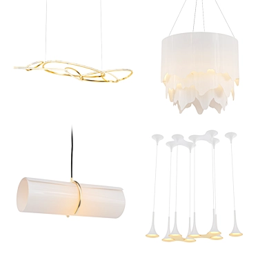 Modern Chandelier Set 3D model image 1 