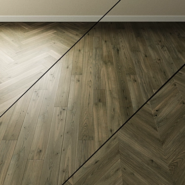 Inspire Heather Gray: French Oak Chevron Parquet by Coswick 3D model image 1 