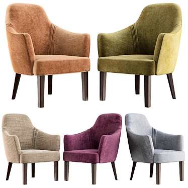 Vintage-inspired Virginia 279 Chair 3D model image 1 