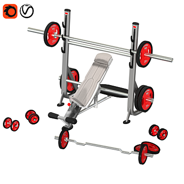 Polygon Halters & Dumbbells Set 3D model image 1 