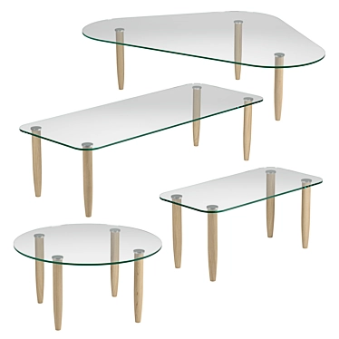 Elegant Crystal Sits Table 3D model image 1 