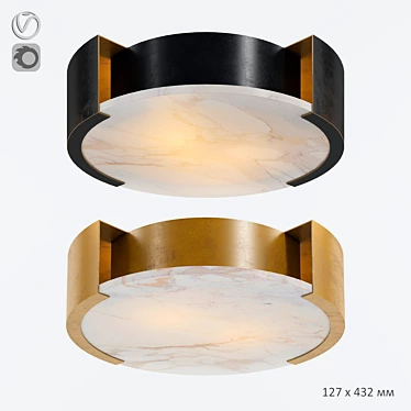 Contemporary Melange Flush Mount 3D model image 1 