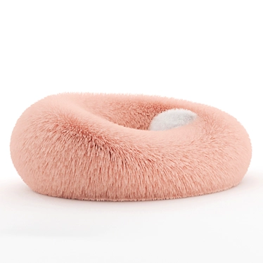 Deluxe Dusty Pink Fur Beanbag 3D model image 1 