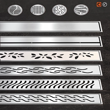 ACO Shower Grates and Channels Set 3D model image 1 