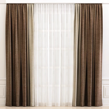 Refined Curtain Design 3D model image 1 