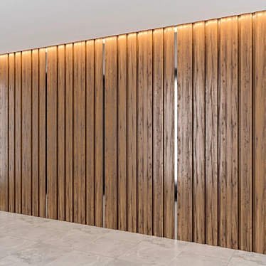 Title: Natural Wood Paneling 3D model image 1 