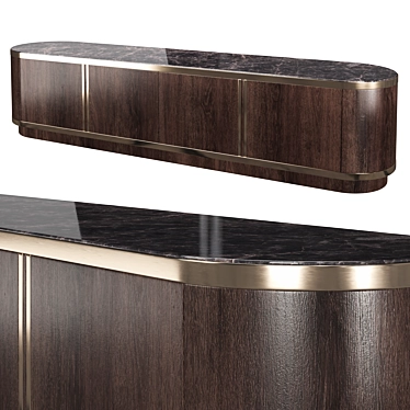 Elegant Brown TV Cabinet: Timeless Design 3D model image 1 