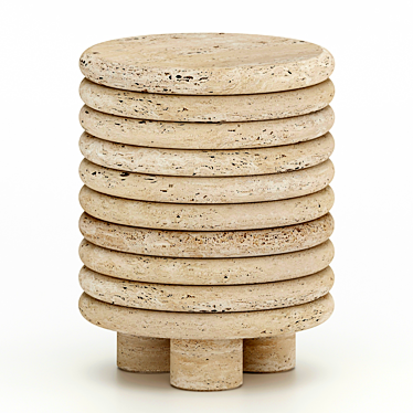 Modern Travertine Marble Stool 3D model image 1 