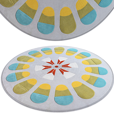 Commune Circle Wool Rug 3D model image 1 