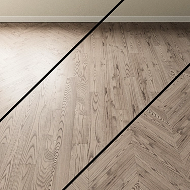 Silver Ash Chevron Parquet 3D model image 1 