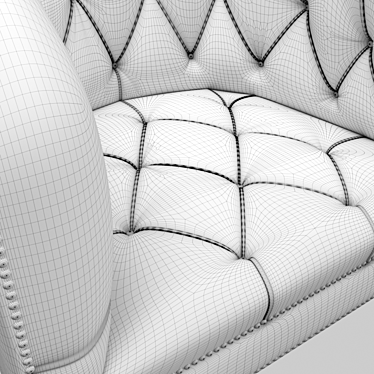 Elegant Burghley Chesterfield Armchair 3D model image 1 