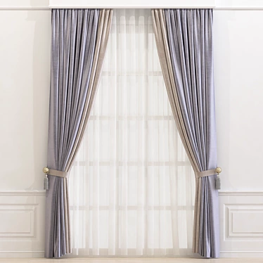 Elegant Drapery 626 3D model image 1 