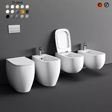 Alice Ceramica NUR Wall Hung Toilet 3D model image 1 