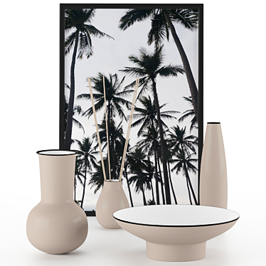 Elegance Collection: Vase & Frame 3D model image 1 