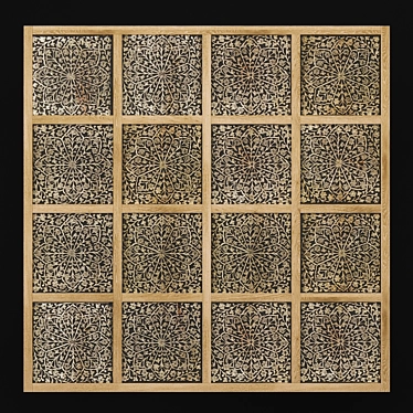 Blackened Carved Mango Wood Wall Art 3D model image 1 