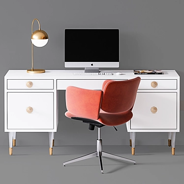 Stylish CB2 & Anthropologie Office Set 3D model image 1 