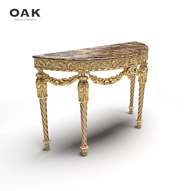 Galleria Collection Golden Leaf Wood Console 3D model image 1 