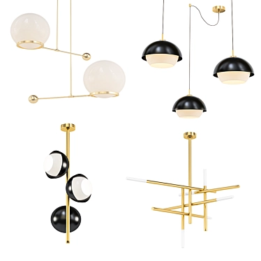 Modern Chandelier Collection - Set124 3D model image 1 