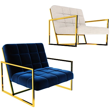 Luxurious Golden Lounge Chair 3D model image 1 