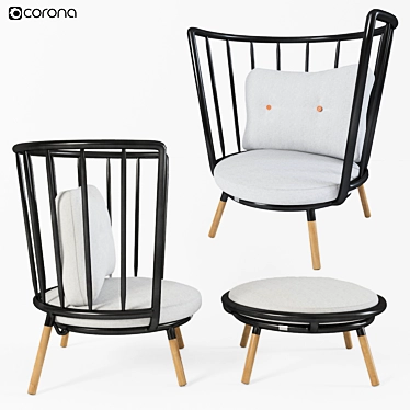 Minimalist Pipe Armchair by KUN 3D model image 1 