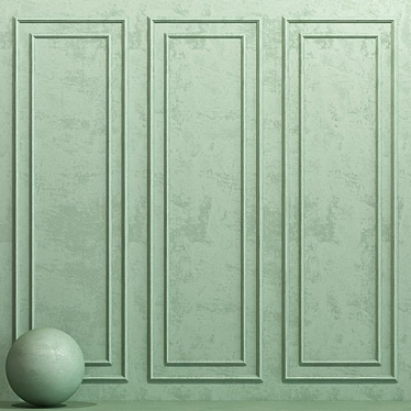 Smoke Green Decorative Plaster with Molding 3D model image 1 