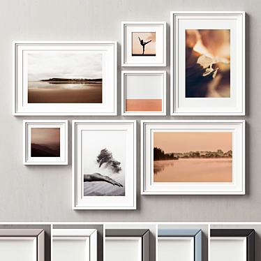 Multi-Colored Picture Frames Set 3D model image 1 