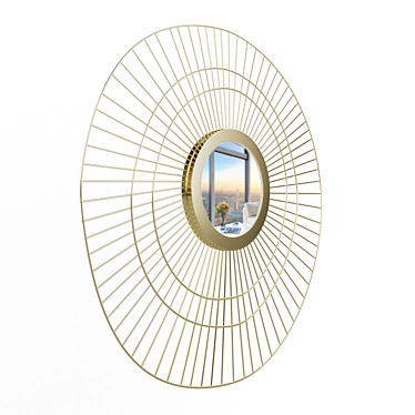 Elegant Brass Sun Mirror: Spyk GFB159 3D model image 1 