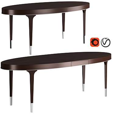 Elegant Oval Dining Table 3D model image 1 