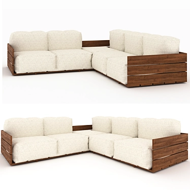 Stylish Pallet Sofa: Transform Your Space 3D model image 1 