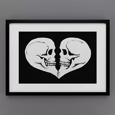 Title: Sketch Noir Heart Skull 3D model image 1 