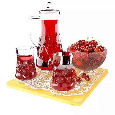 Cherry and cherry juice in crystal