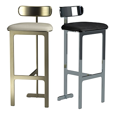 Elegant Corset Stool: Leather, Steel, Bar/Counter Height 3D model image 1 