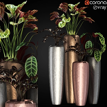 Modern Bronze Planter: Fleur ami LOFT 3D model image 1 