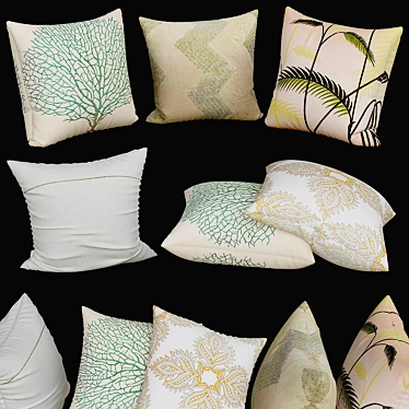 Luxury Texture Decorative Pillows 3D model image 1 