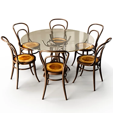 Elegant Modern Dining Table 3D model image 1 