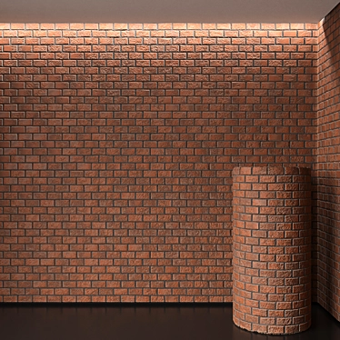 Seamless Red Brick Texture 3D model image 1 