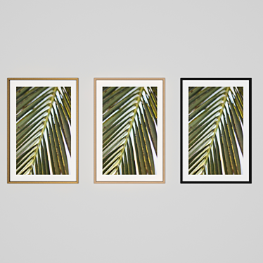 Versatile Black, Gold, and Wooden Frames 3D model image 1 