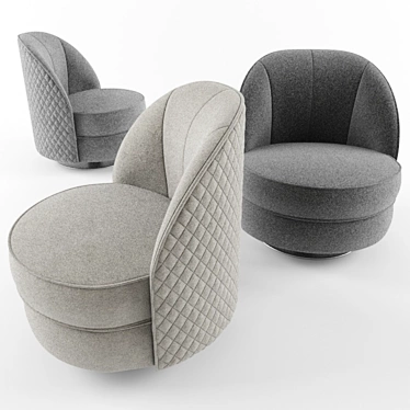 Stylish Swivel Armchair 3D model image 1 