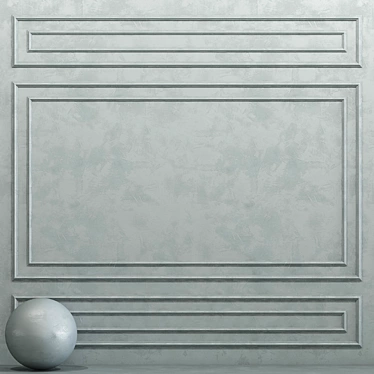 Puritan Gray Decorative Plaster with Molding 3D model image 1 